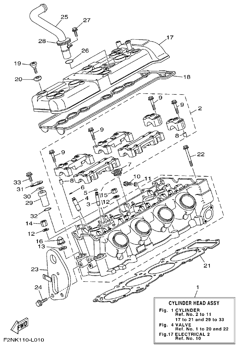 Yamaha F2NN CYLINDER parts diagram